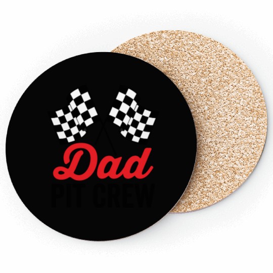 Dad Pit Crew for Racing Party Costume Coasters
