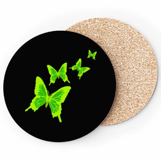 Green butterfly Coasters