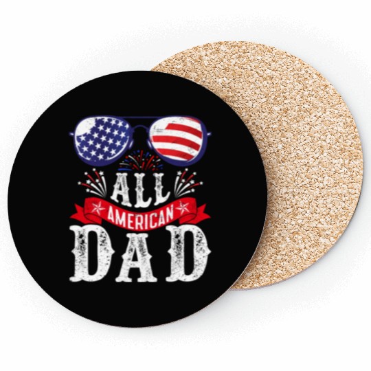 All American Dad America Pride US Patriot Coasters