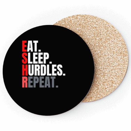 Eat sleep hurdles repeat aesthetic Coasters