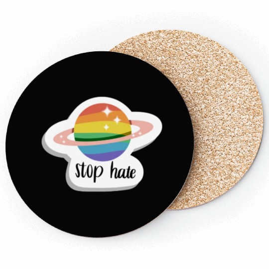 Stop hate - Pride - rainbow Coasters