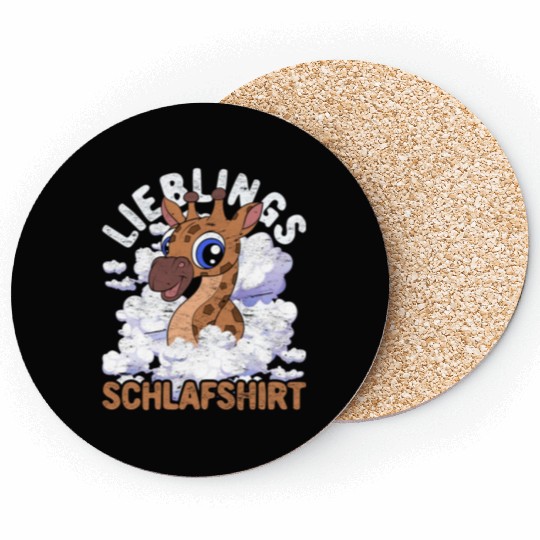 Night owl giraffe gift favorite sleep Coasters