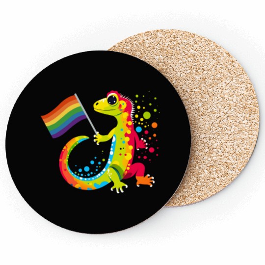 Gay Pride Gecko Coasters