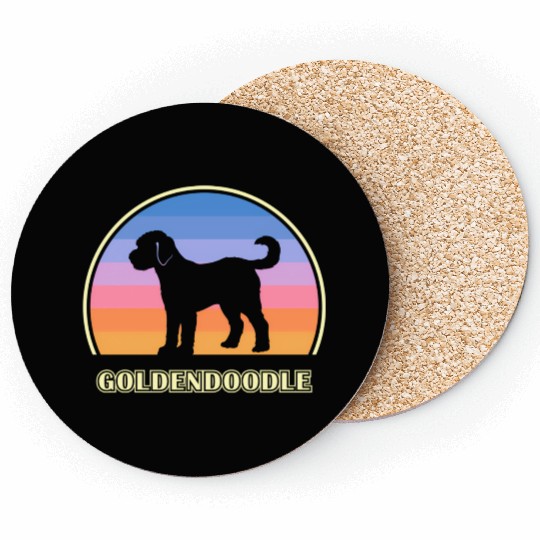 Goldendoodle Sunset Dog Coasters