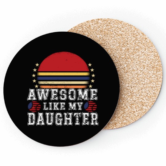 Retro Sunset Icon for Daughter Coasters