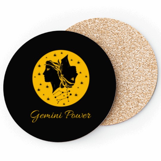 Gemini Power Zodiac Sign Coasters