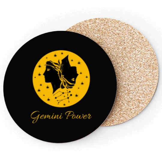 Gemini Power Zodiac Sign Coasters