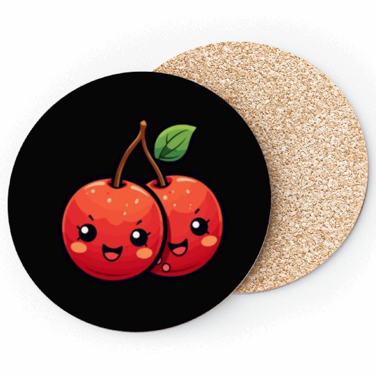Cherry kawaii Coasters