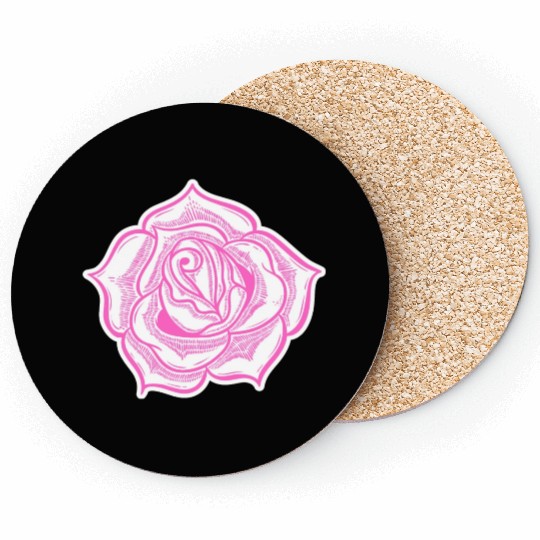 PINK AND WHITE FLOWER Coasters