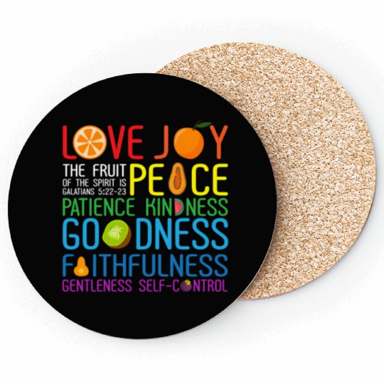 Love Joy The Fruit Of The Spirit Is Peace Patience Coasters