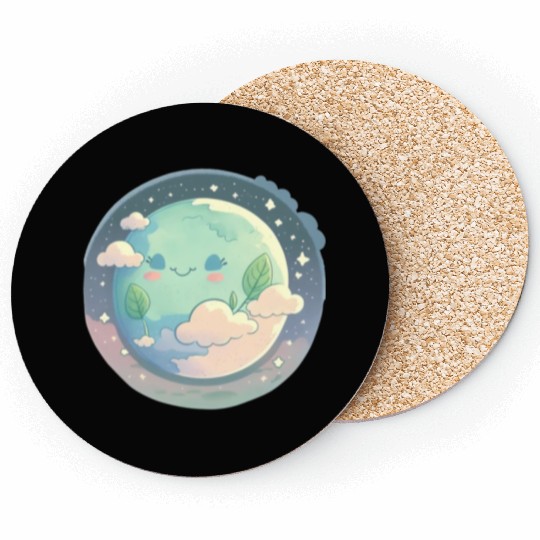Earth Happy Cute Space Science Planet Environment Coasters