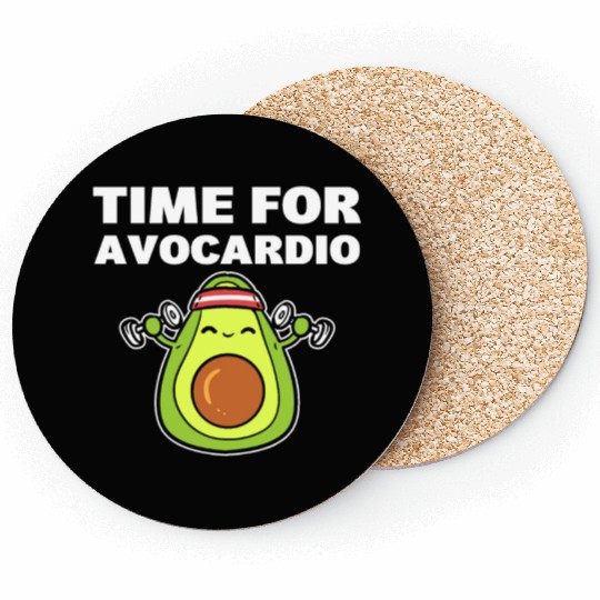 Fitness Avocado Pun Gym-goer Coasters