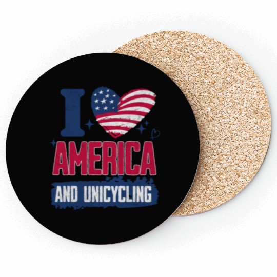 I Love America And Unicycling Coasters