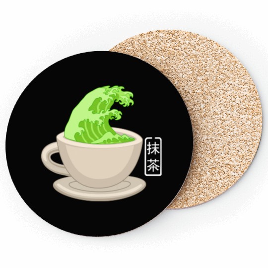 Matcha Latte Great Green Tea Wave Coasters