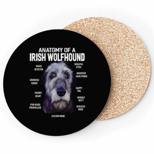 Anatomy of a Irish Wolfhound Dog Funny Gift Coasters