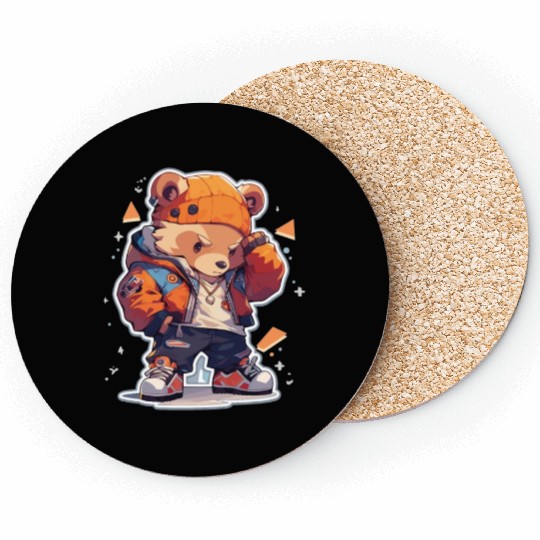 Bear Bear Bear Baby Bear Hip Hop Coasters