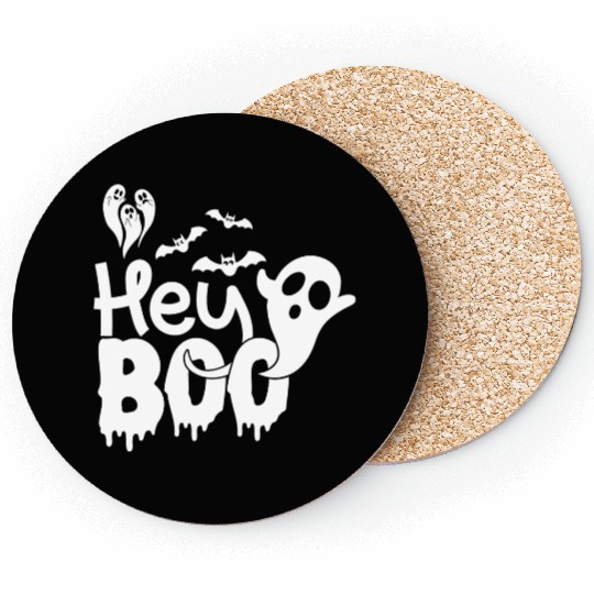 Hey Booo Spooky Ghost Coasters