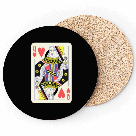 Queen Of Hearts Playing Card Halloween Coasters