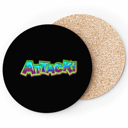Attack typography Coasters