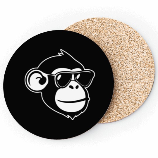 Ape Face Apes Apelike Jungle Primate Coasters