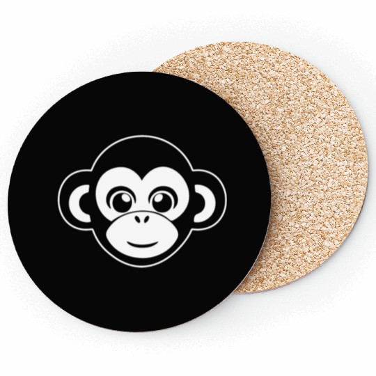 Ape Face Apes Apelike Jungle Primate Coasters