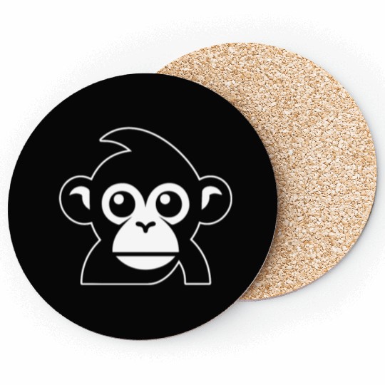 Ape Face Apes Apelike Jungle Primate Coasters