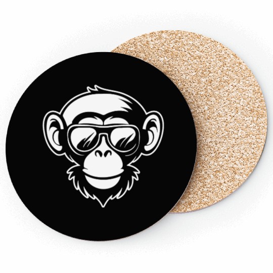 Ape Face Apes Apelike Jungle Primate Coasters