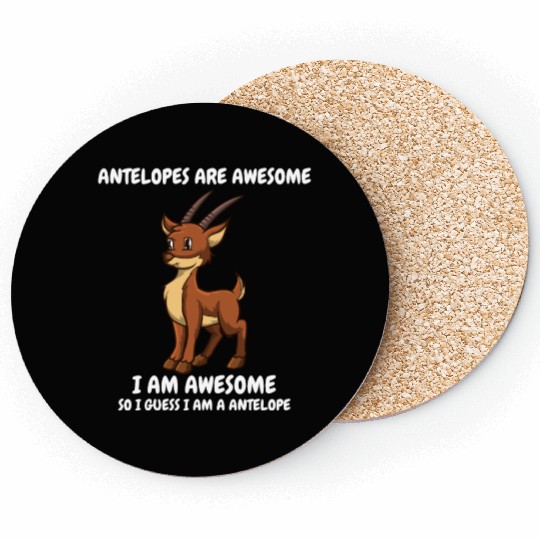 Cute funny brown antelope Coasters