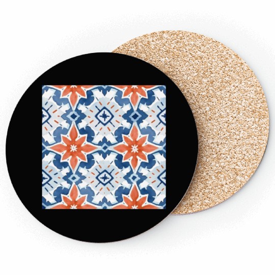 Summer Melange Detailed Ceramic Tile Collection 01 Coasters
