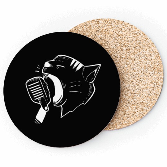 Singing Cat Singer or Performer Gift Coasters