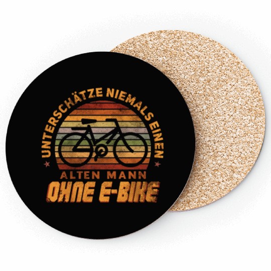 Retro E Bike Bicycle Racing Cyclist Gift Coasters