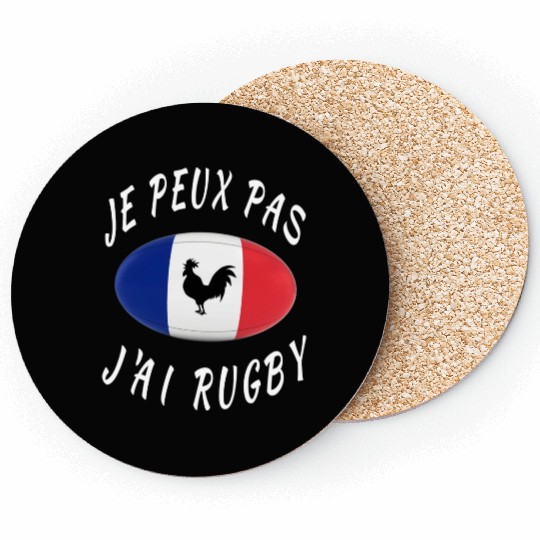 Je Peux Pas J ai Rugby France Rugby Cadeau Coasters