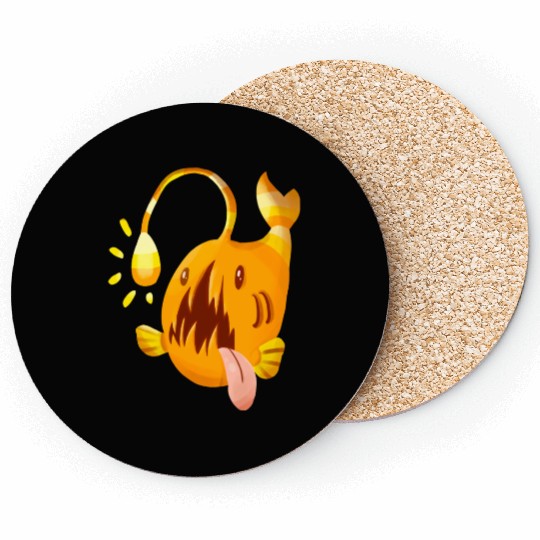 The Orange Candy Corn Angler Fish Coasters