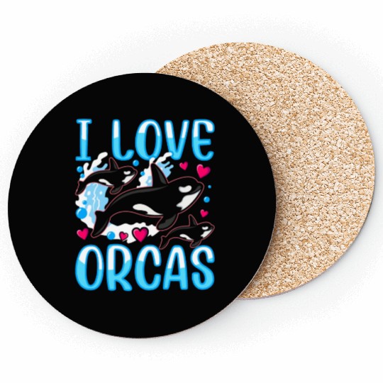 I Love Orcas Whale Protect Orca Sea Coasters