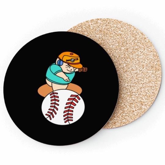 Cute Chibi Baseball Pitcher Coasters