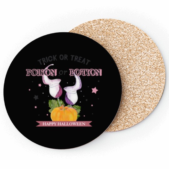 Happy Halloween Trick or Treat Poison or Potion Coasters