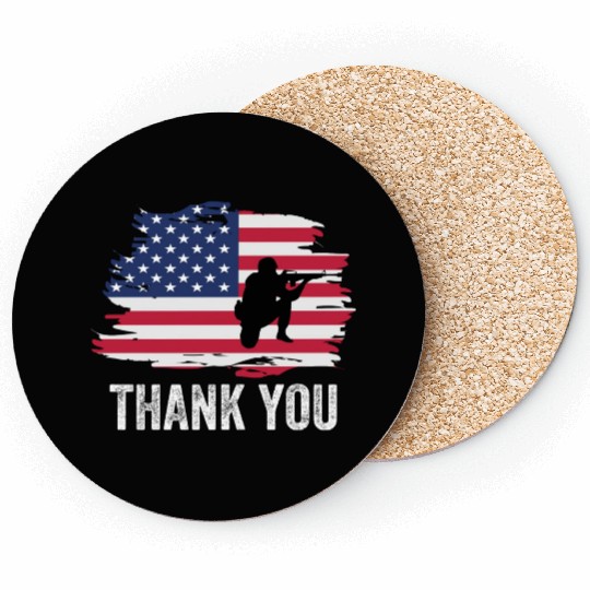 Thank You Us Flag Memorial Day Coasters