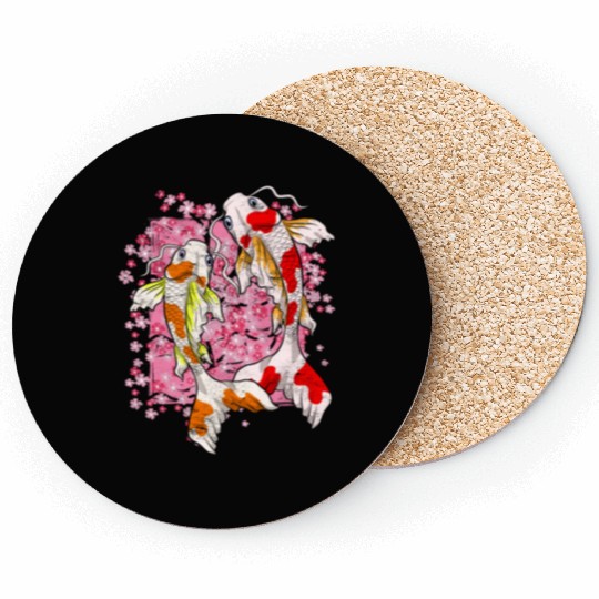 Sakura Koi Fish Gift Cherry Blossom Koi Carp Coasters