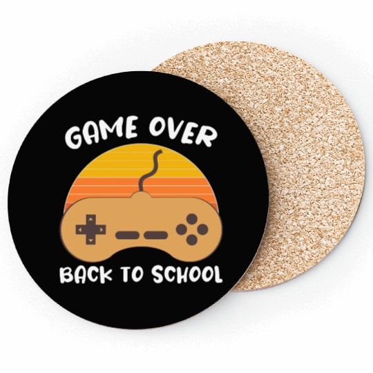 Game Over Back To School Student Teacher Vintage Coasters