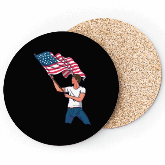 Waving Usa Flag Coasters