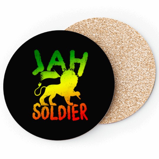 Reggae Lion Of Judah Jah Soldier Coasters