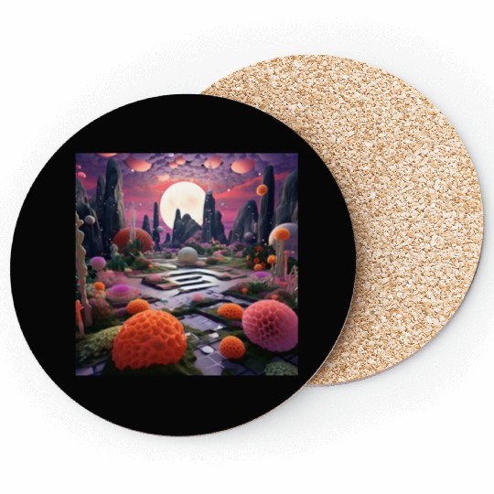 Visually Pleasing Moonlight Coral [Surreal Aesthet Coasters