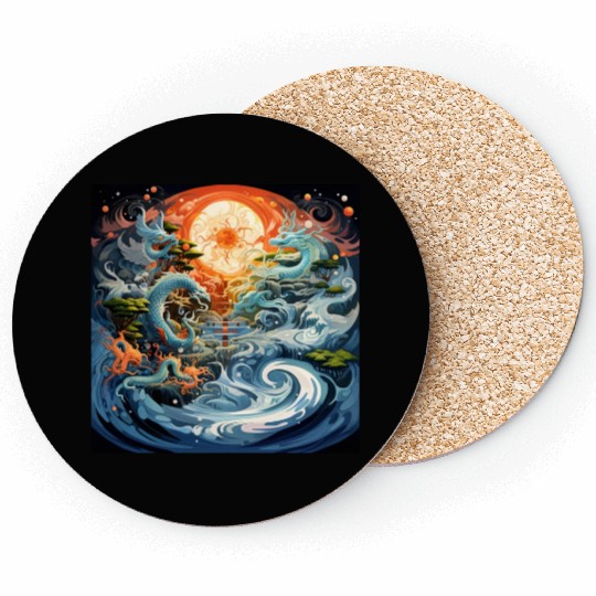 Trippy Time Of Adventure [Surreal Aesthetic] Coasters