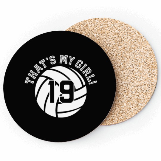 19 Volleyball Player That'S My Cheer Mom Dad Team Coasters