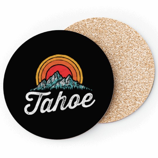 Lake Tahoe Mountain 80s Coasters