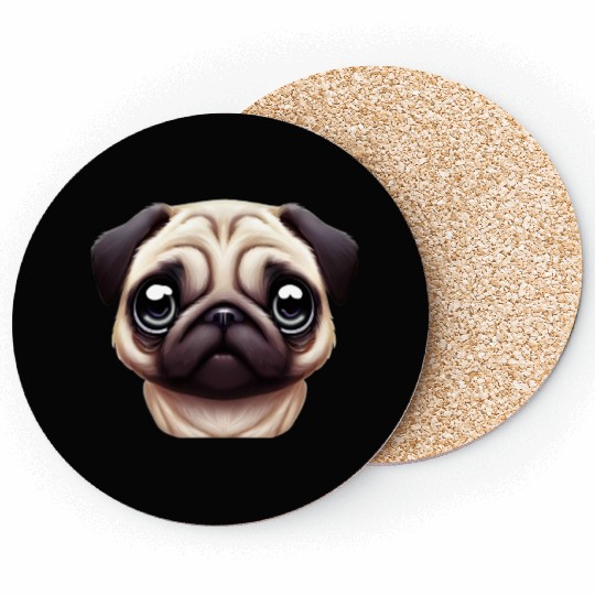 Unique Pug Portrait Coasters