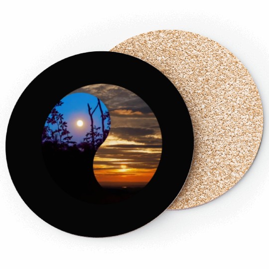 Yin and Yang of day and night in nature Coasters