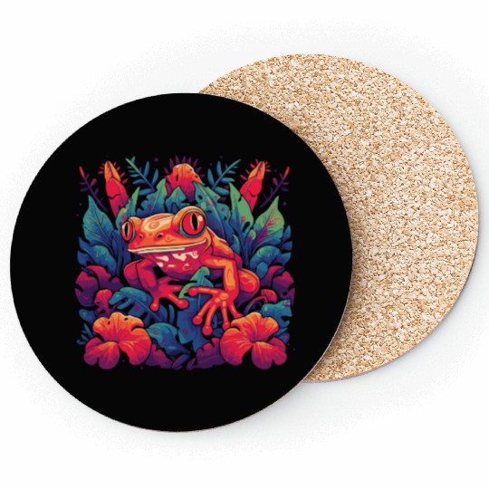 Wild Poison Frog Goth Goblincore Fairycore Gothic Coasters