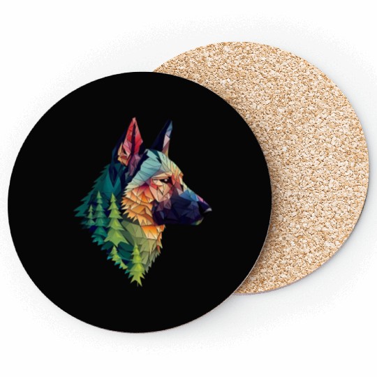 German Shepherd Forest Coasters