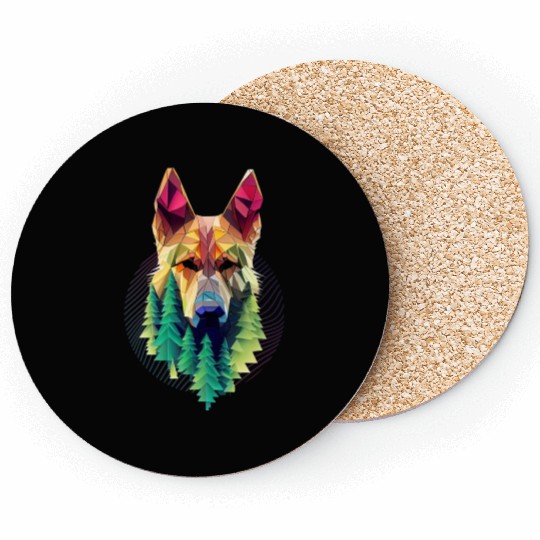 German Shepherd Forest Coasters